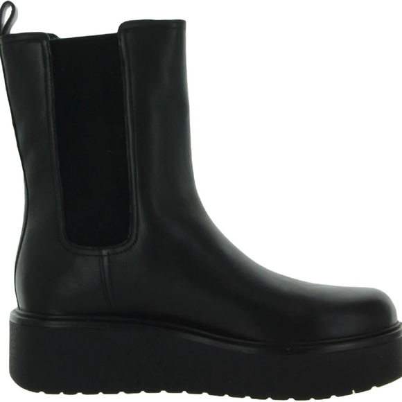 VINCE BRINTON WATER RESISTANT WOMEN’s LEATHER ROUND TOE CHELSEA BOOT- BLACK- 8.5 - Picture 1 of 16